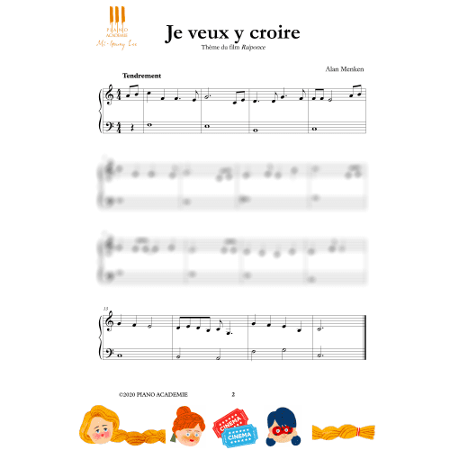Partition Raiponce Piano Academie